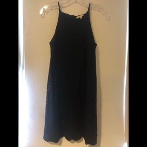 monteau black lace shift dress